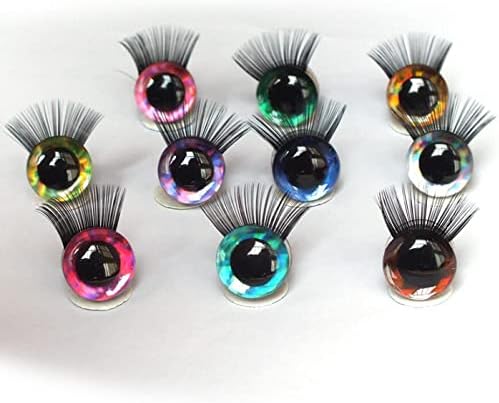 Welliestr 10pairs 20 mm безбедносни очи со трепки за амигуруми полнети со сјајни животински очи пластични занаетчиски капчиња очи за DIY на кукли