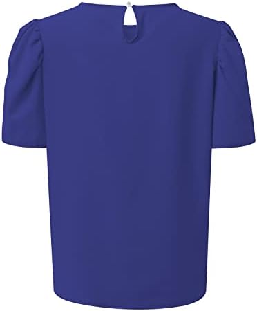 Вежба за вежбање женски преклопени кратки ракави екипаж цвет Цвет печатена маица врвни обични тенок кошули, блуза