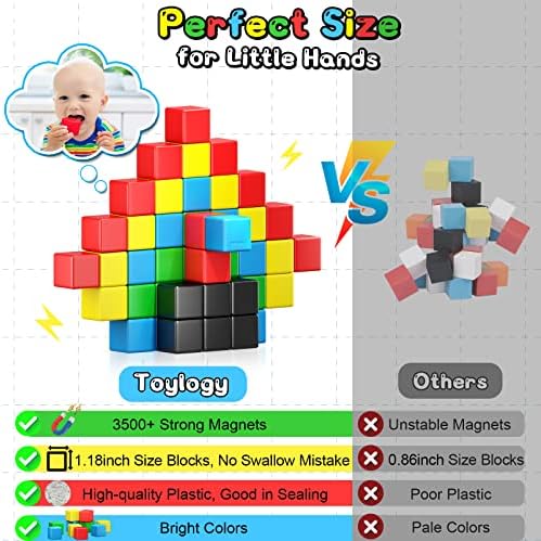 36 парчиња надградени големи магнетски блокови за играчки за мали деца, играчки на матични монтесори за деца на возраст од 3 4