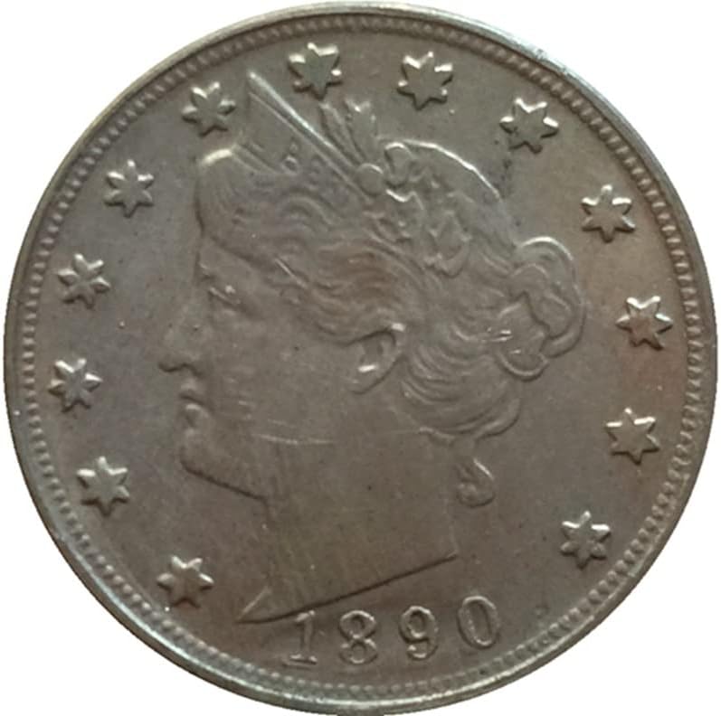 21мм1890 Американски 5-центри никел монети месинг никел антички занаети странски комеморативни монети
