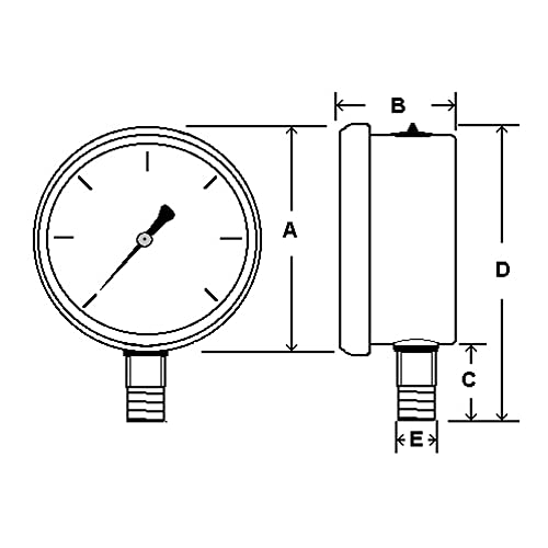 PIC GAUGES 201T-208E 2 DIAL 0/100 PSI опсег, 3-2-3% точност
