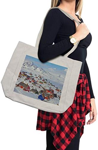 Европска торба за купување на Амбесон, снежна Гренланд Северна скандинавска мирна замрзната зимска нордиска идилична слика, еколошка торба за