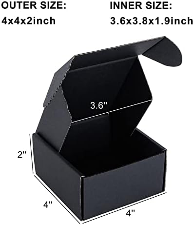 Мали кутии за испорака за бизнис, брановидни кутии на Nignya 4x4x2 инчи картонски кутии за подароци за пакување, 25 пакувања брановидни кутии