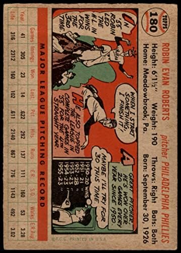1956 Топпс 180 Робин Робертс Филаделфија Филис Дин картички 2 - Добри Фили