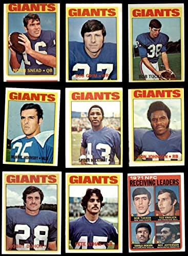 1972 година Топс Newујорк гиганти ниско тим го постави Newујорк гигантс-ФБ VG Giants-FB
