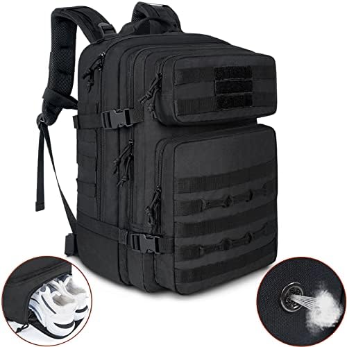 Патувачки ранец со преграда за чевли, тактички ранец на лаптоп за мажи со мулти џебови и ракав за багаж, издржлива торба за воена
