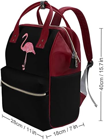 Пинк Фламинго Птица водоотпорен мама ранец со голем капацитет, торба за патувања со повеќе капацитети, мултифункционална торба за патувања