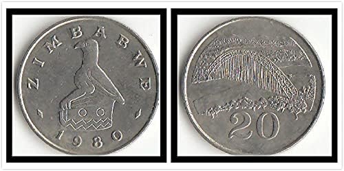 Африка Африка Зимбабве 20 Поени Монета Година Случаен Странски Монети Монета Колекција 10 Поени На Монета Година Случаен Странски Монета