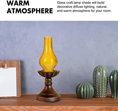 Solustre Home Decor Home Decor Decor Kerosene Lamp Стакло сенка покритие: Yellowолта оџак светлосен сенка гроздобер масло за капакот на маслото