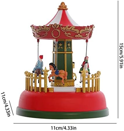 Дуба Божиќна музичка кутија со лесни простории Декор за одмор музички украси Годишни декорации подарок