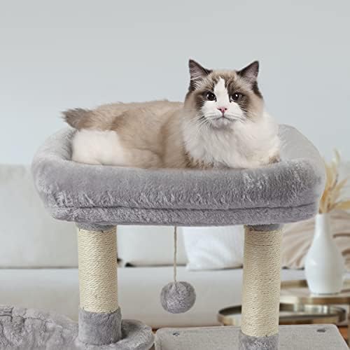 Риба и НАП US09H Симпатична мачка дрво маче кула за мачки за затворено мачка кондо сисал гребење на места со скок платформа за мебел за
