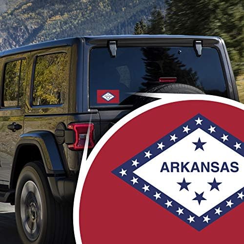 2-пакет налепница на Државно знаме на Арканзас | 5-инчи од 3-инчи | Премиум квалитет винил | PD310