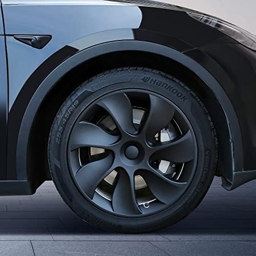 Tesla Model y Wheel Hubcaps 19-инчни опфаќања на тркала од 4 мат црна црна 2020-2023 модел y додатоци на Tesla