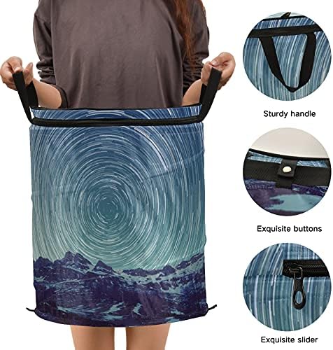 Starвездено небо се појавува алишта за перење алишта со капакот за складирање на капакот што може да се склопи за алишта за домашна организација