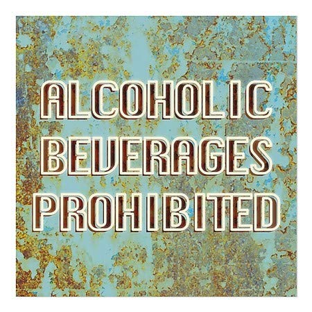 CGSignLab | Забранети Алкохолни Пијалоци-Сина Боја На Возраст Од Духови Држење На Прозорецот | 5x5