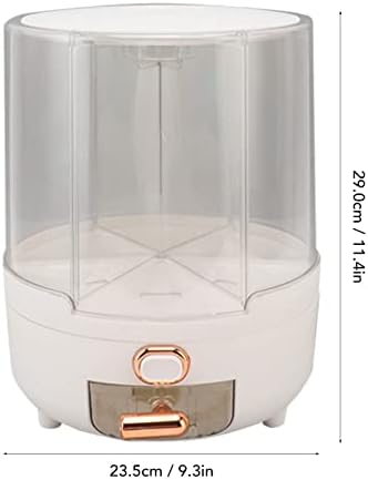 Jeanoko 360 степени ротирачки жито диспензерот пластика 6 оддели кујнски сад за складирање кујнски контејнер за домашен ресторан