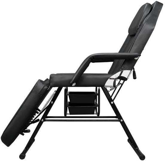 Quul со двојна намена за тетоважа бербер стол прилагодлив салон за убавина спа-маса масажа со фиока 185x82x80cm црна