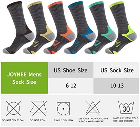 Attectionејн Менс Атлетски екипас чорапи за мажи Перници за секојдневен спортски тренинг чорап 6 пакет