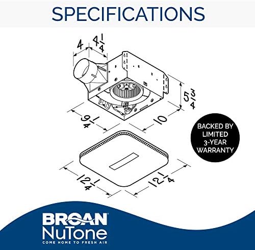 Broan-Nutone SPK110RGBL ChromaComfate BASION издувни гасови вентилатор бело и AE110LK Flex Flex BATAION вентилатор за вентилација со LED светло, сертифицирана со LED starвезда, 110 cfm, 1,0 sones, бело