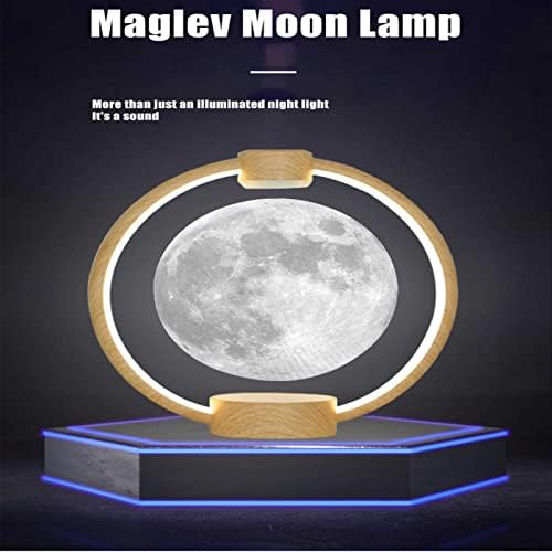 GigeSute лебдечка месечина светилка 7 бои Галакси Месечина Светло магнетна левитација на Bluetooths звучници ноќно светло LED LED суспендирана