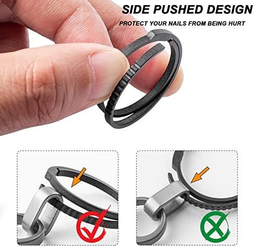 Tisur Titanium Round Carabiner Clip +Tisur Titanium Keychain прстени