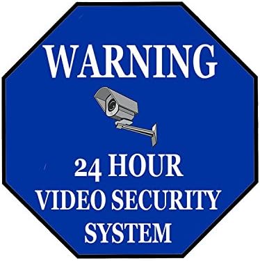 4 пакет предупредување за безбедносна видео камера Набудувана 24 -часовна налепница за налепници на декорацијата Внатрешна отворена 5x5 инчи