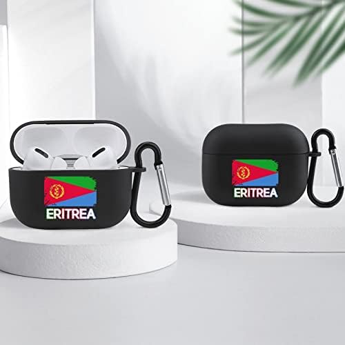 Смешно куќиште на Еритрејско знаме компатибилен со AirPods Pro Earbuds Слушалките за заштитни држачи на држачот со висечки клучници