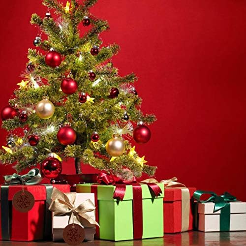 Pretyzoom Kraft Tags 200pcs Божиќна занаетчиска хартија ознаки висечки етикета Божиќно дрво Снегулка украс за Божиќна празничка