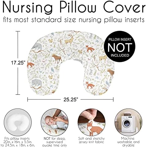 Слатка Jојо Дизајнс Вудленд животински доилки за медицинска сестра за стилови на перница за доење за новороденче шише за новороденчиња