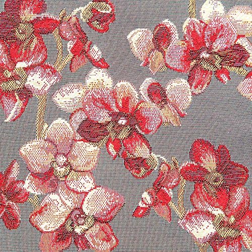 Signare Tapestry преклопена торба за тота што може да се употреби торбичка за намирници со орхидеја сива и црвена дизајн
