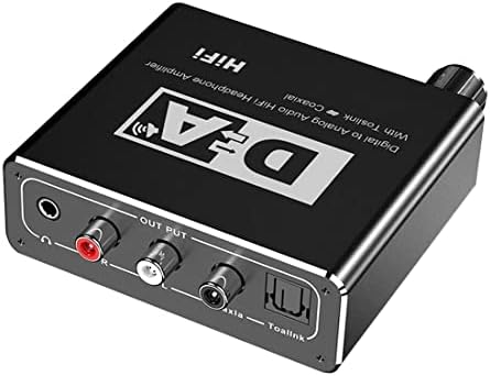 CuxNoo 192KHz Дигитален во аналоген аудио конвертор со прилагодлив волумен, претворете го коаксијалниот/оптичкиот сигнал за