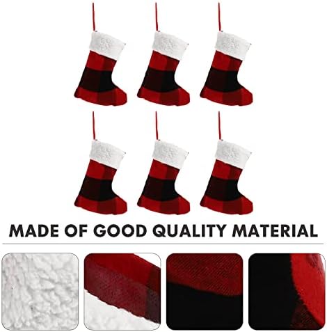 6 ПАРЧИЊА Божиќна Торба За Бонбони За Чорапи Прекрасна Торба За Подароци За Божиќни Чорапи Божиќен Декор За Чорапи Божиќни Украси Подароци