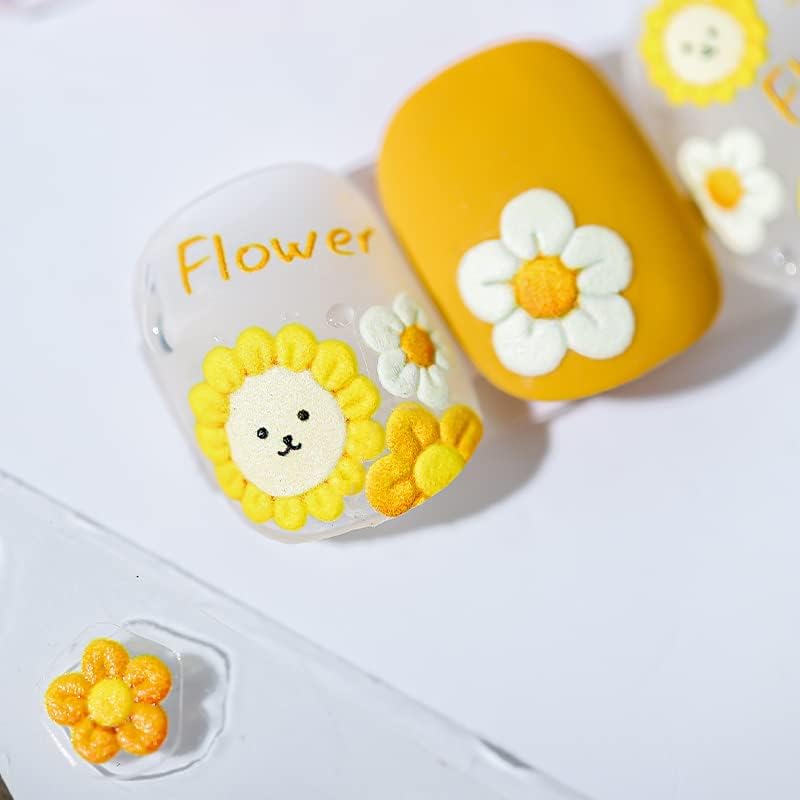 ESERES 5D налепници за цвеќиња за нокти самолепливи цветни нокти уметнички декорации стереоскопски врежани цвеќиња налепници