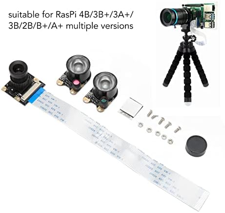 Ashata за камера Raspberry Pi, модул од 5MP камера за RASPI, 1080p инфрацрвен ноќен преглед на прирачник за фокусирање на OV5647 за RASPI
