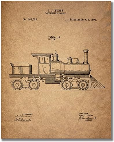 Печати за патенти за железнички воз - сет од 6 фотографии локомотива железница