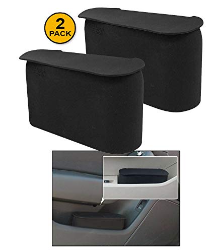 Javoedge (2 пакувања црни мал мал автомобил за отпадоци со капак, флексибилен материјал, се вклопува во повеќето странични врати