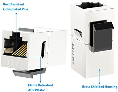 iwillink Cat6 Спојка RJ45 Cat6 Заштитени Спојка 25-Пакет, Ethernet Спојка, Женски На Женски Cat6 Клуч Џек, СТП Клуч Вметнете Вградена