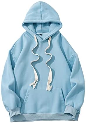 Машки долги ракави пуловер со Zip Men's Casual Basic Thermal Pullover Hoodie Hooded Sweatshirt со џеб04