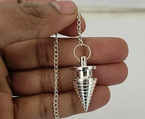 Sharvgun Silver Silver Spiral Coil Intered Pendulum Divination Reiki Energy Wutering Downing Wicca Балансирајќи ги духовните одговори Метафизички