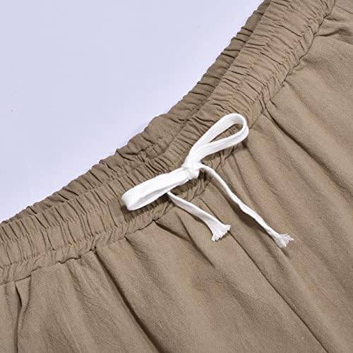 Бермуда шорцеви за жени летни обични колени должина на коленото високи шорцеви со дрес со џебови со џебови со куќички удобни долги
