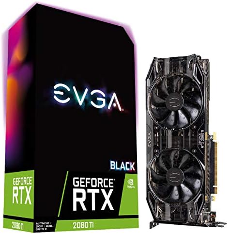 EVGA GeForce RTX 2080 Ti XC Black Edition Gaming, 11 GB GDDR6, Dual HDB вентилатори, RGB LED, метална плоча, 11G-P4-2282-KR