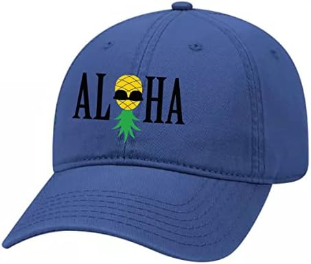 Машка алоха наопаку од ананасот Хаваи извезена унисекс Твил тато капа прилагодлива капа за бејзбол