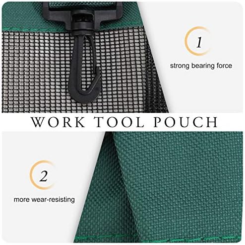 Електрични алатки DoITOOL ленти со зелена крпа, мултифункционални алатки за торбичка Алатка Организирајте виси со градинарски џеб за