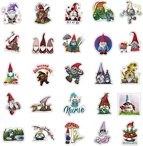 63 парчиња Gnome налепници за налепници, симпатична цртана естетска винил водоотпорна налепница за налепници за шише со вода, лаптоп,