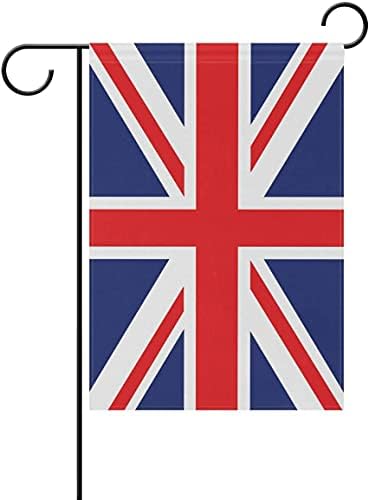 Mflagperft Велика Британија Градинарски знамиња 12 x 18 инчи двострана живописна боја и избледени докази Мали британски дворски знамиња за