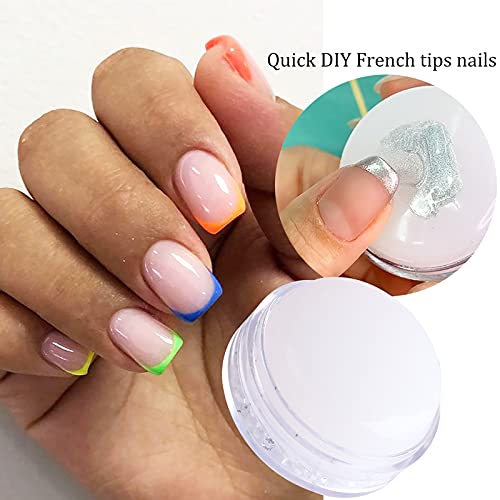 Бела нокти уметност Stamper, чист желе силиконски нокти полски трансфер печат за француски врв, француски дизајн на ноктите за нокти, алатки за