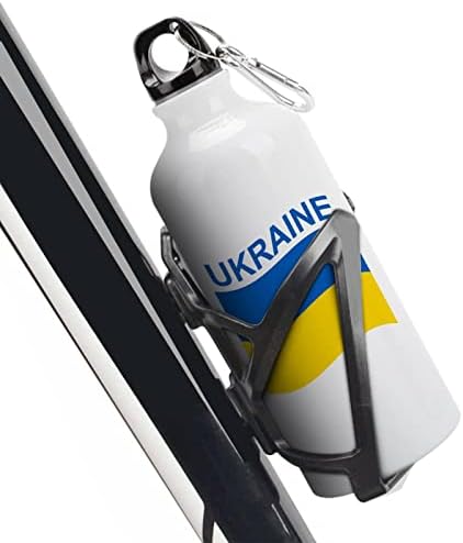 Знаме на шумски шишиња со спортски вода во Украина, вакуум изолирани алуминиумски еднократно со капаци за капаци за велосипедски