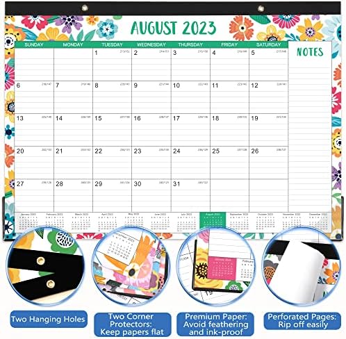 Desk Calendar 2023-2024 - 2023-2024 Desk Calendar, 18 Monthly Desk/Wall Calendar 2-in-1, Jul. 2023 - Dec. 2024, 16.8 x 12, 2023-2024 Desk Calendar with Thick Paper, Corner Protectors, Големи владеечки блокови - шарени цветни