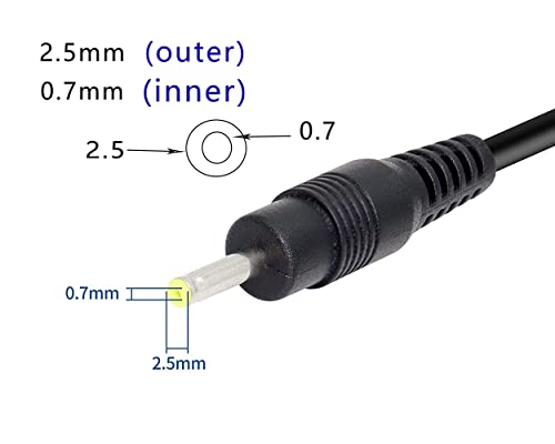 Meiriyfa USB до DC 2.5x0.7mm Адаптер кабел 5 волт барел приклучок за напојување Кабел за конвертор за конвертор за Bluetooth,