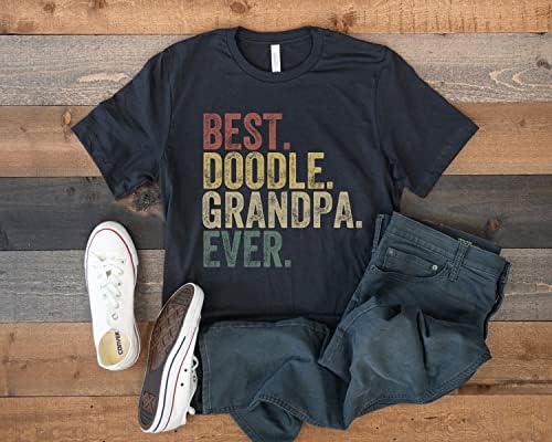 Ретро гроздобер најдобар дедо Doodle Дедо некогаш кошула, lубител на сопственици на кучиња, подарок за подароци за Денот на таткото